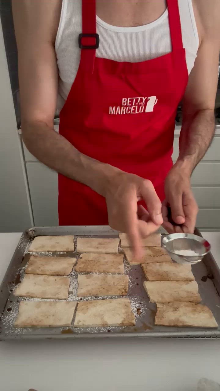 A picture of step 3 of Crispy Tofu Shawarma with Pickled Onions.