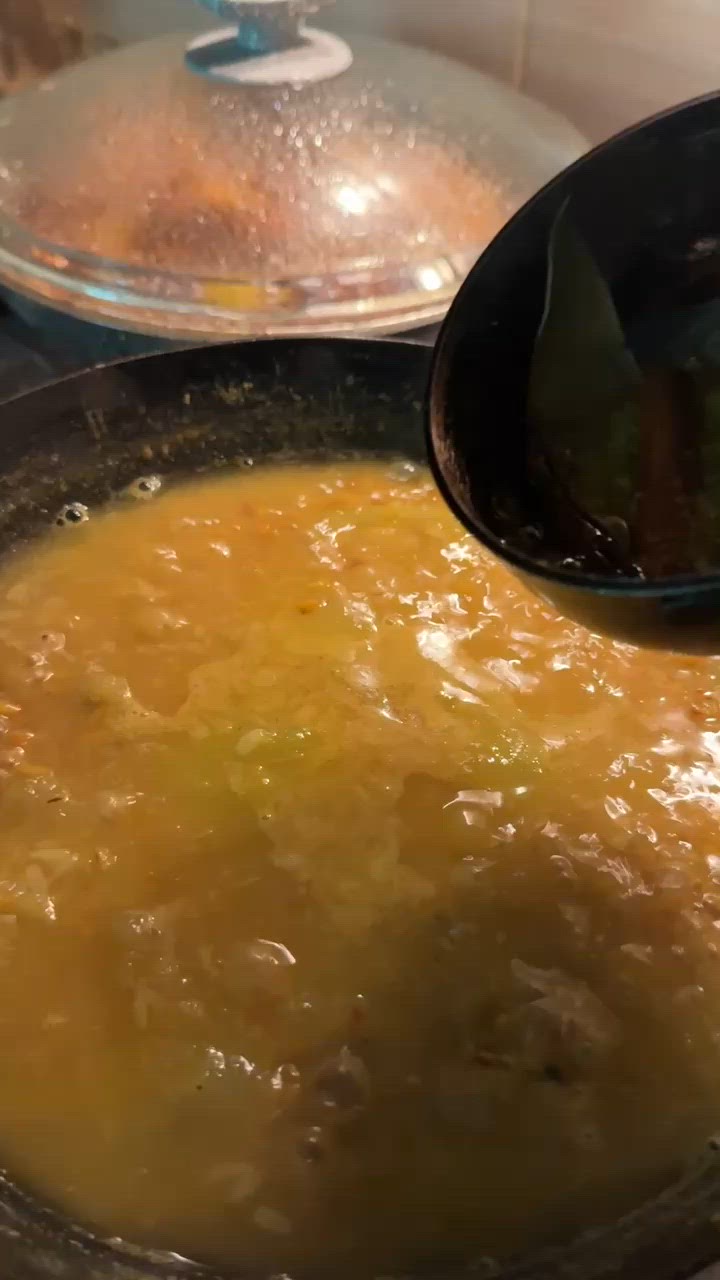 A picture of step 5 of Bengali Style Lau Diye Moog Dal.