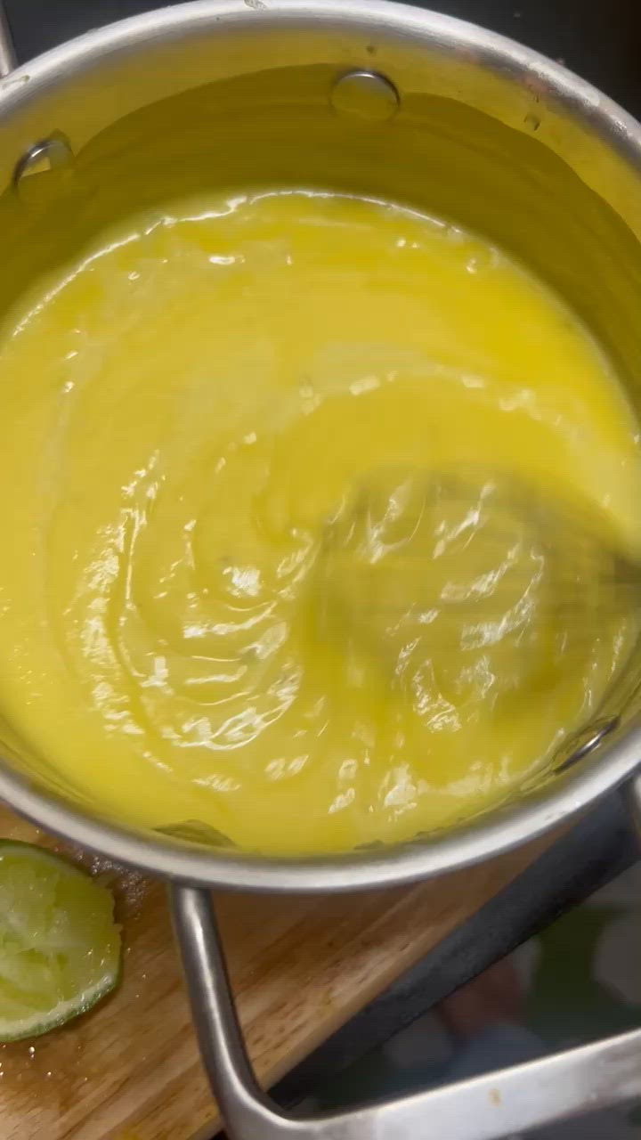 Hình bước làm 4 của món (Siêu dễ làm, ko trứng bột mì gelatin) Posset xoài 🥭 và chanh 🍋‍🟩