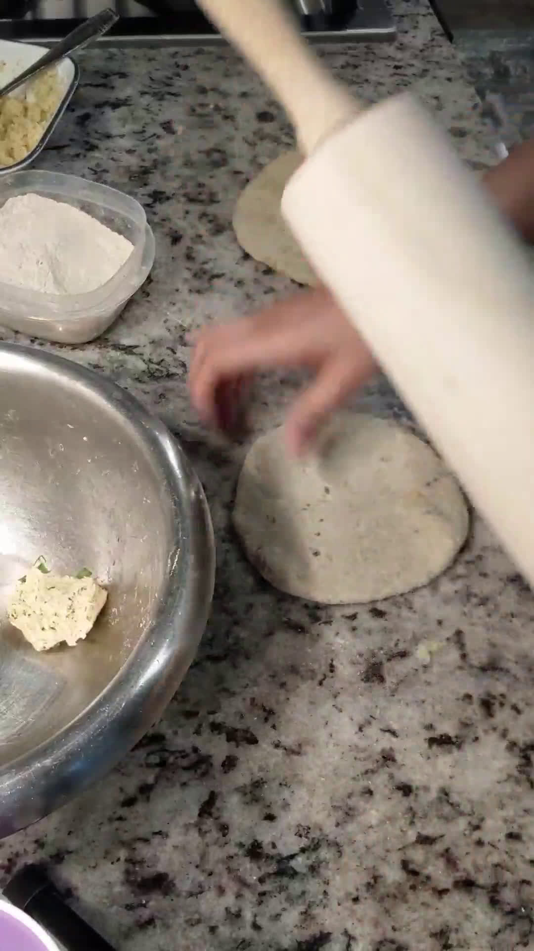A picture of step 8 of Potato paranthas with whole wheat & veggie dough.
