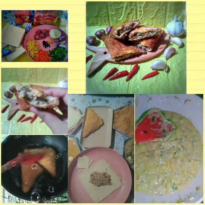 Foto langkah ke 7 dari resep Roti goreng isi creamy ayam Lada hitam+sayur.