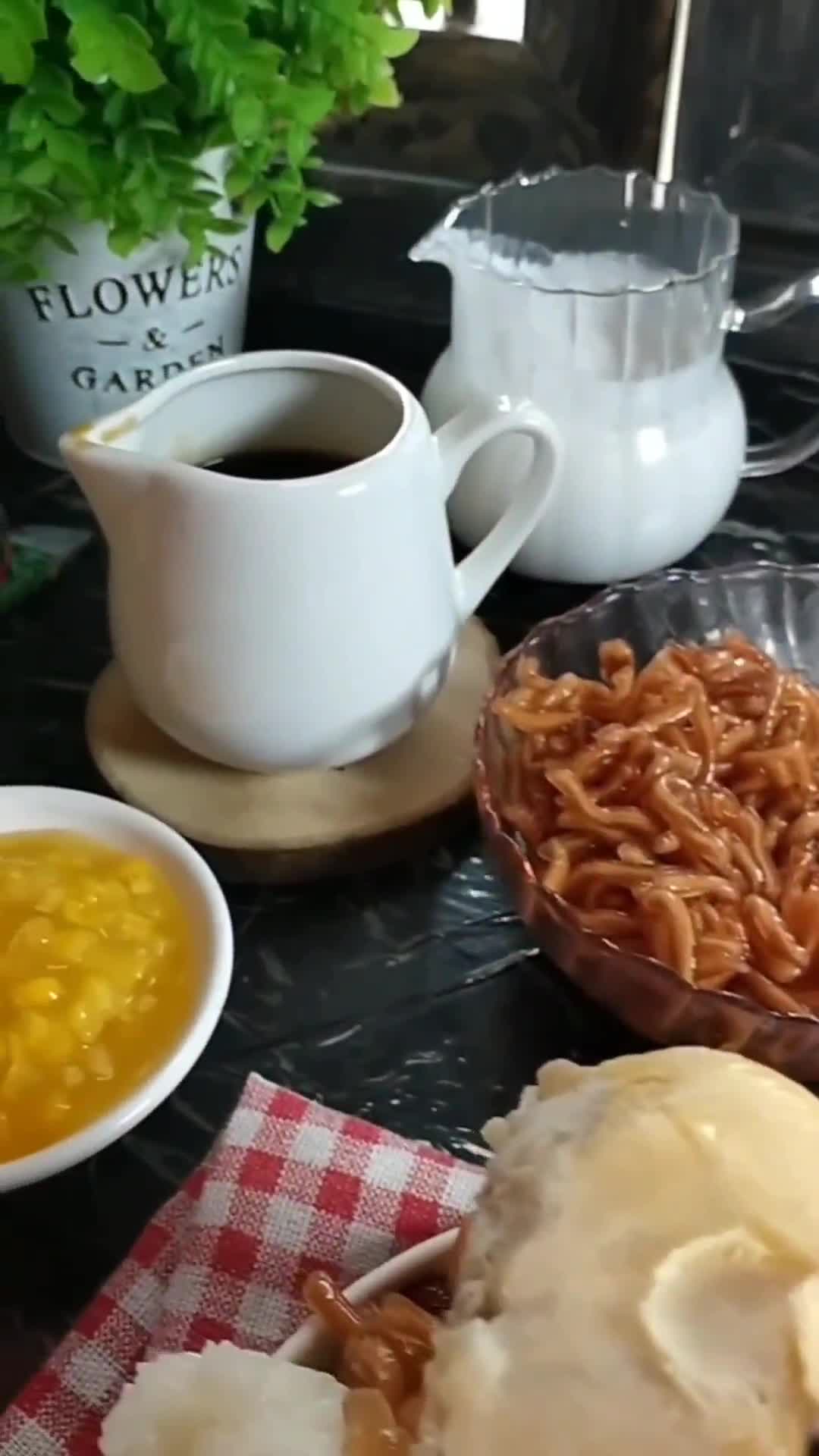 Gambar langkah 2 resipi Cendol sagu rumbia durian kampung.