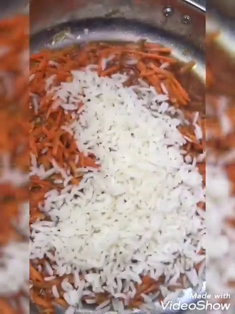 A picture of step 3 of Carrot Rice.