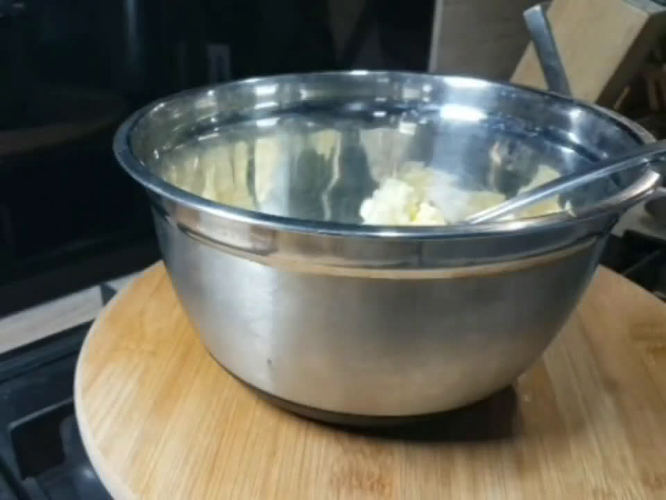 A picture of step 2 of Easy potato balls - fried leftover mashed potato pancakes recipe.