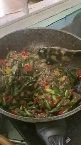 Foto langkah ke 6 dari resep Paru Cabai hijau.