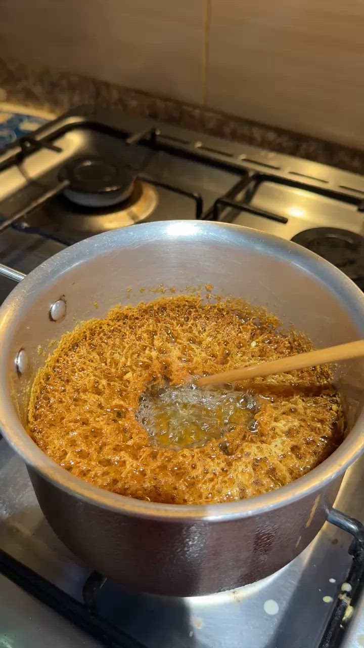 A picture of step 8 of Rabdi Kesar Ghewar.