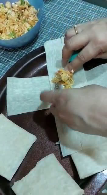 A picture of step 1 of Chinese Cheese Parcels.