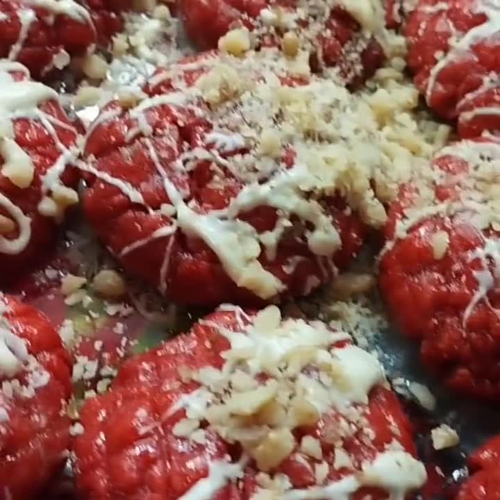 Φωτογραφία βήματος 7 της συνταγής Red velvet ♥️ μελομακάρονα!!