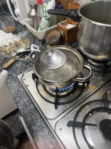 Foto del paso 4 de la receta: 506. Sopa de espinacas y almendras con gambas, manzana y huevos de codorniz (entrante)