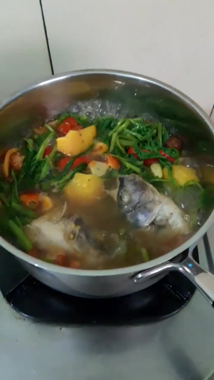 Foto langkah ke 5 dari resep 407.Gangan Hubi (sayur asam ubi rambat) khas Kutai.