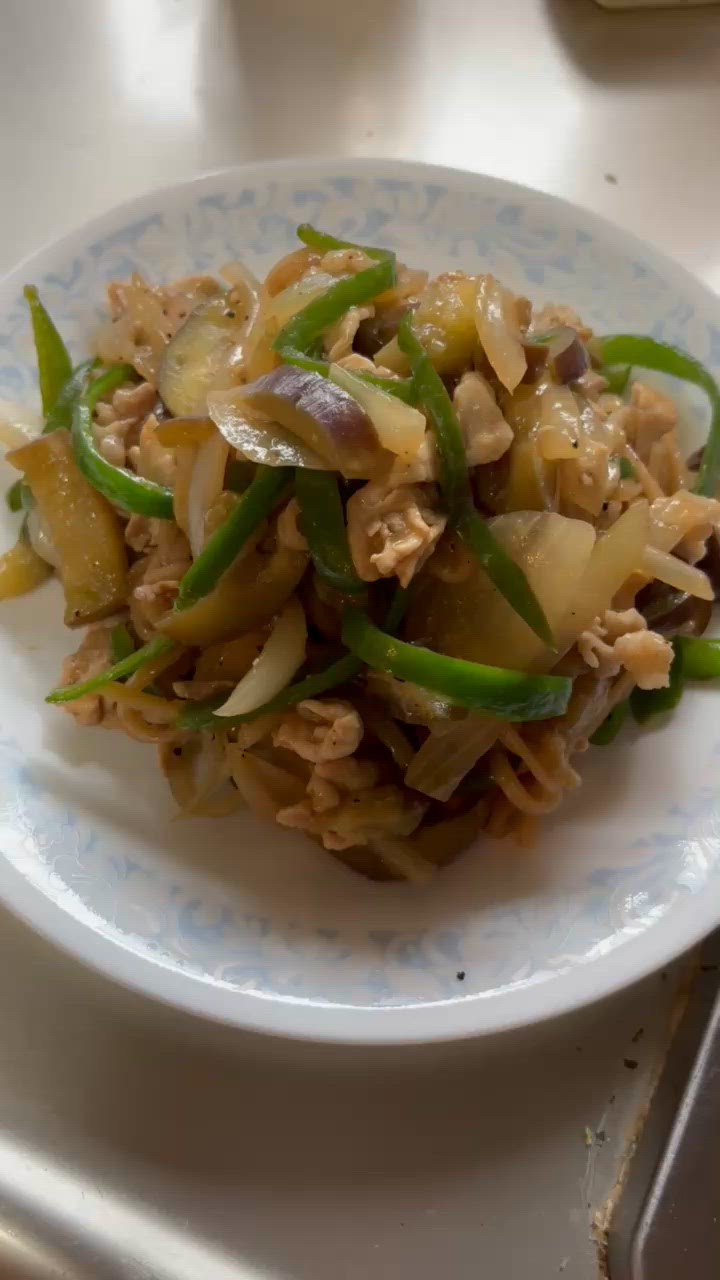 玄米こめ粉麺de焼きうどん作り方8写真