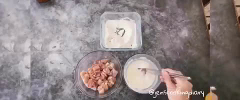 A picture of step 2 of Sweet and Sour Chicken.