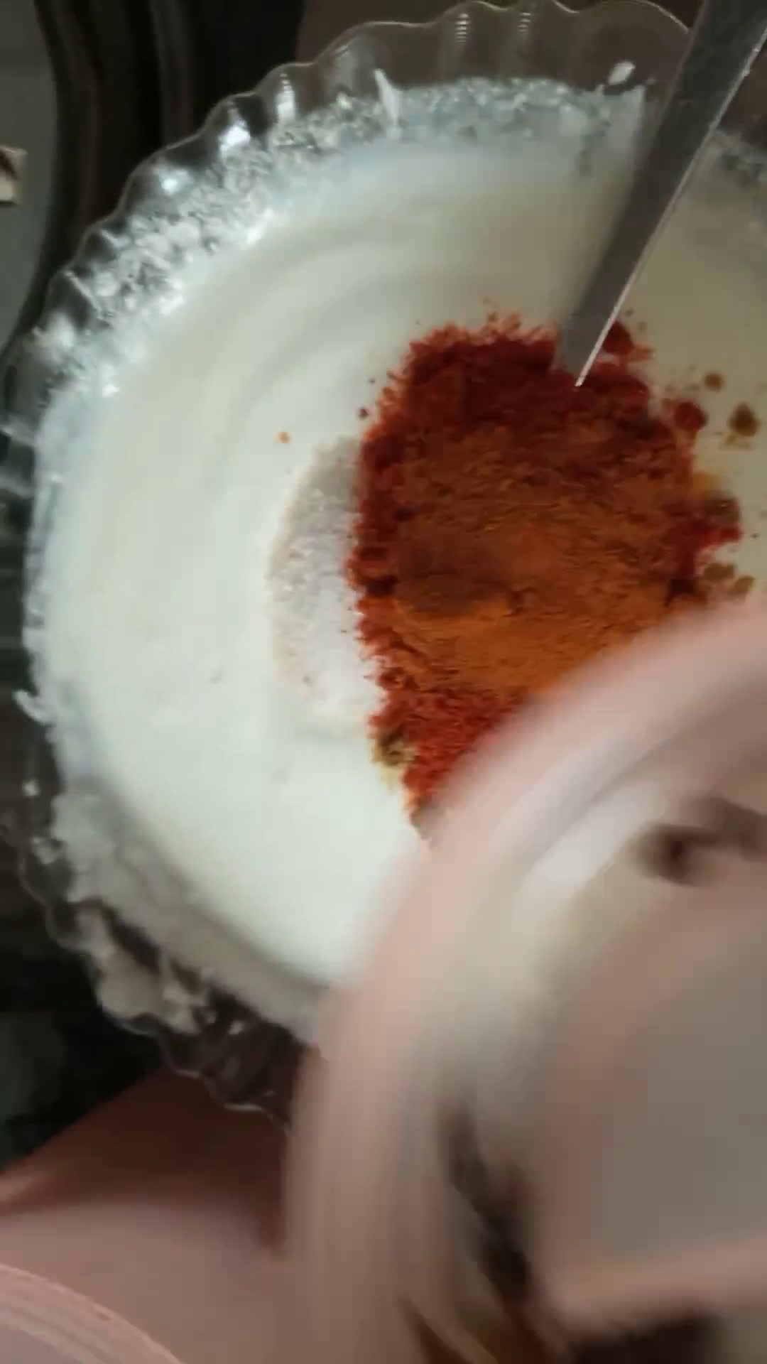 A picture of step 3 of Mutton Badami qorma.