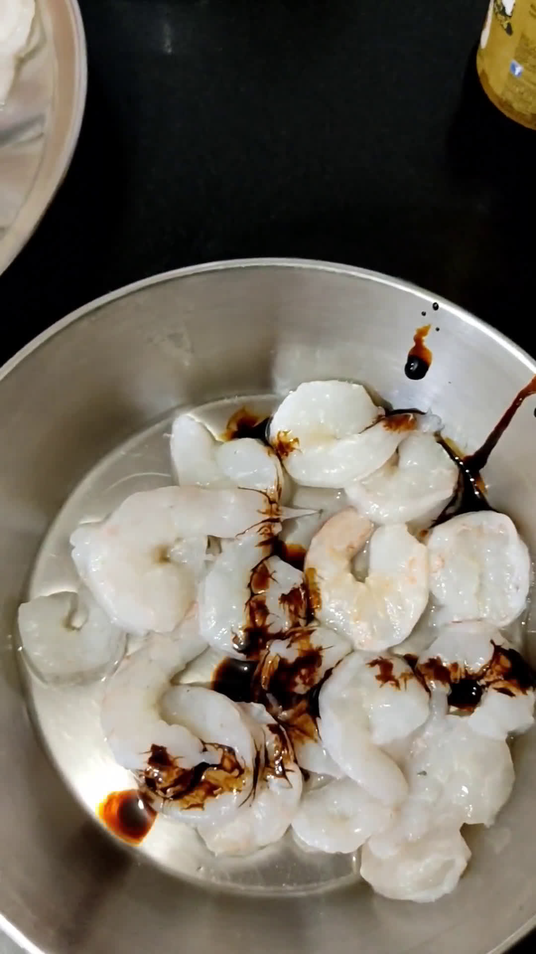 A picture of step 2 of Dynamite Prawns.