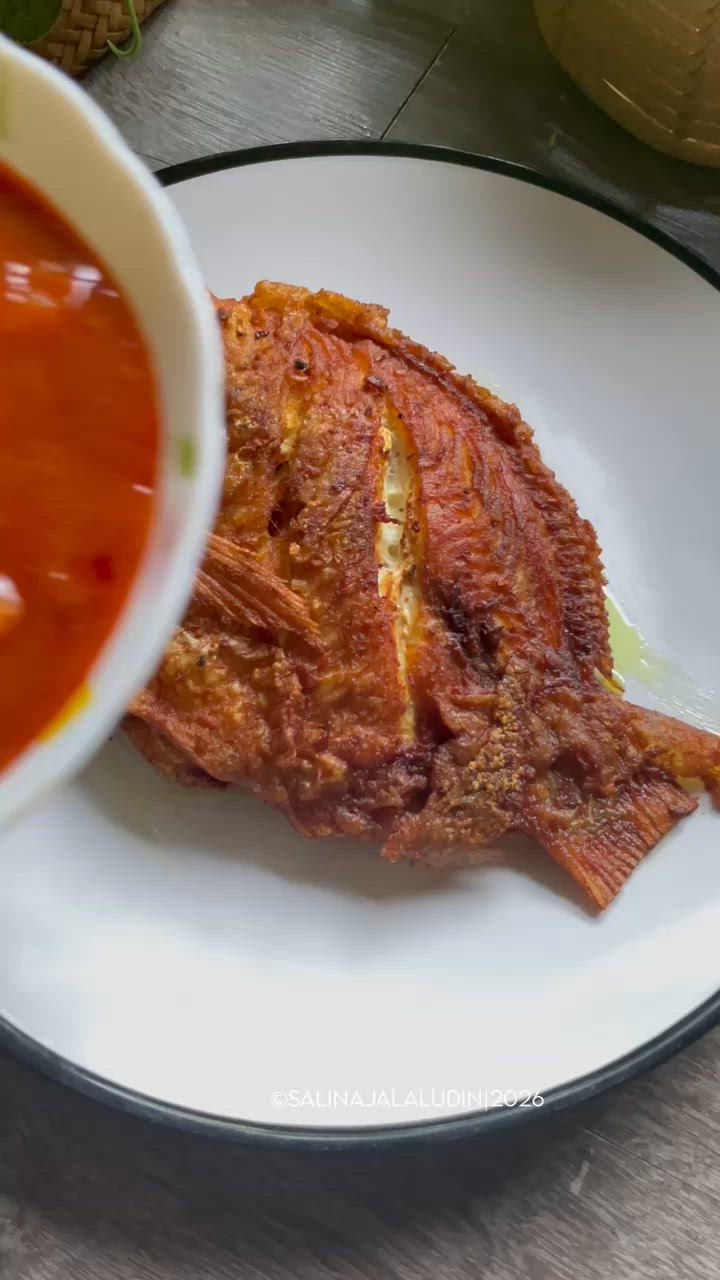 Gambar langkah 6 resipi Tilapia Merah Masak Tiga Rasa.