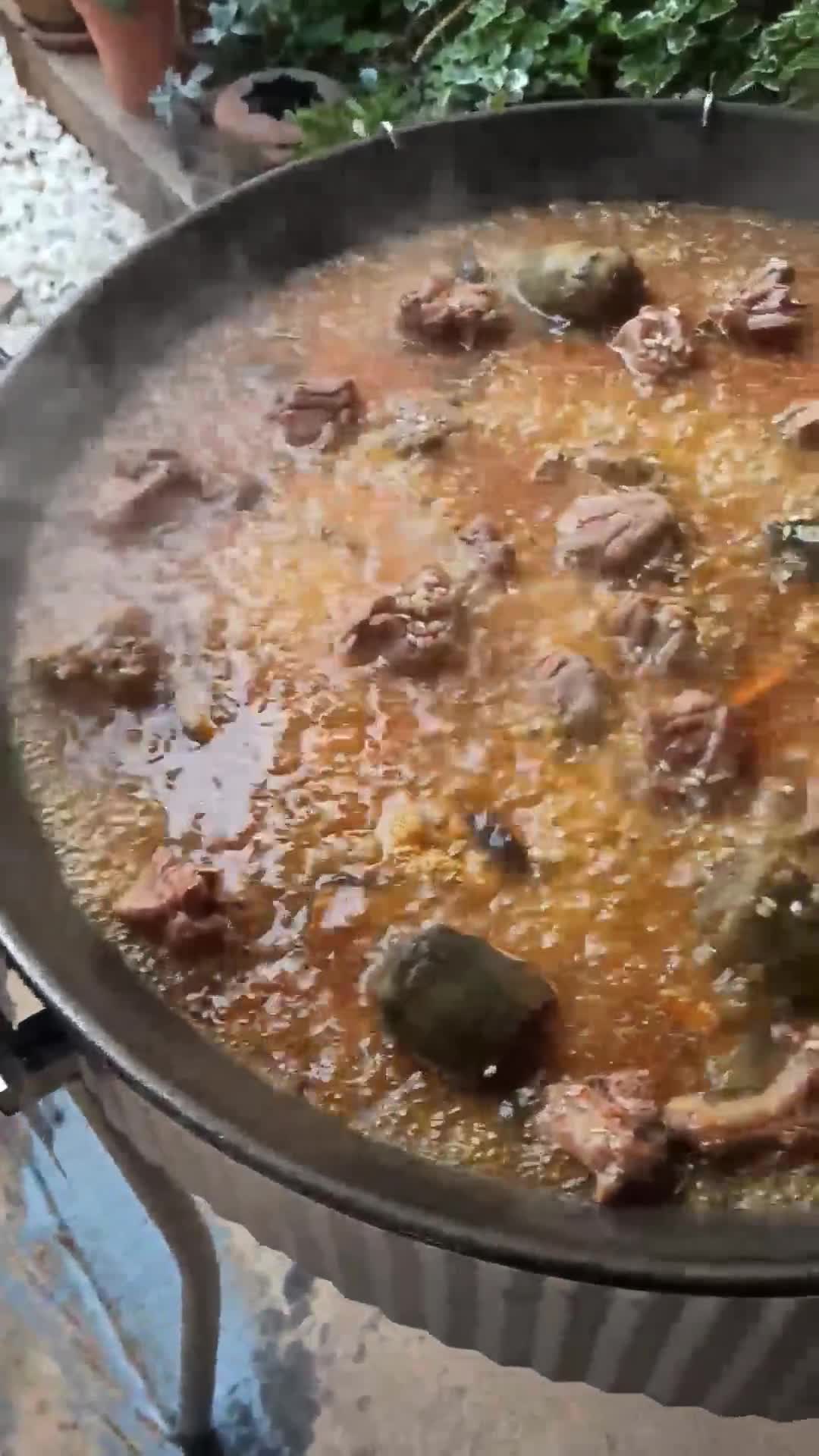 Foto del paso 1 de la receta: Paella con costilla de ibérico, pollo y alcachofas