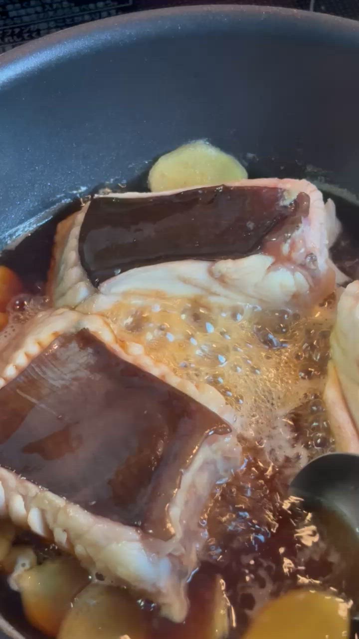 北海道の郷土料理＊かすべの煮付け作り方5写真