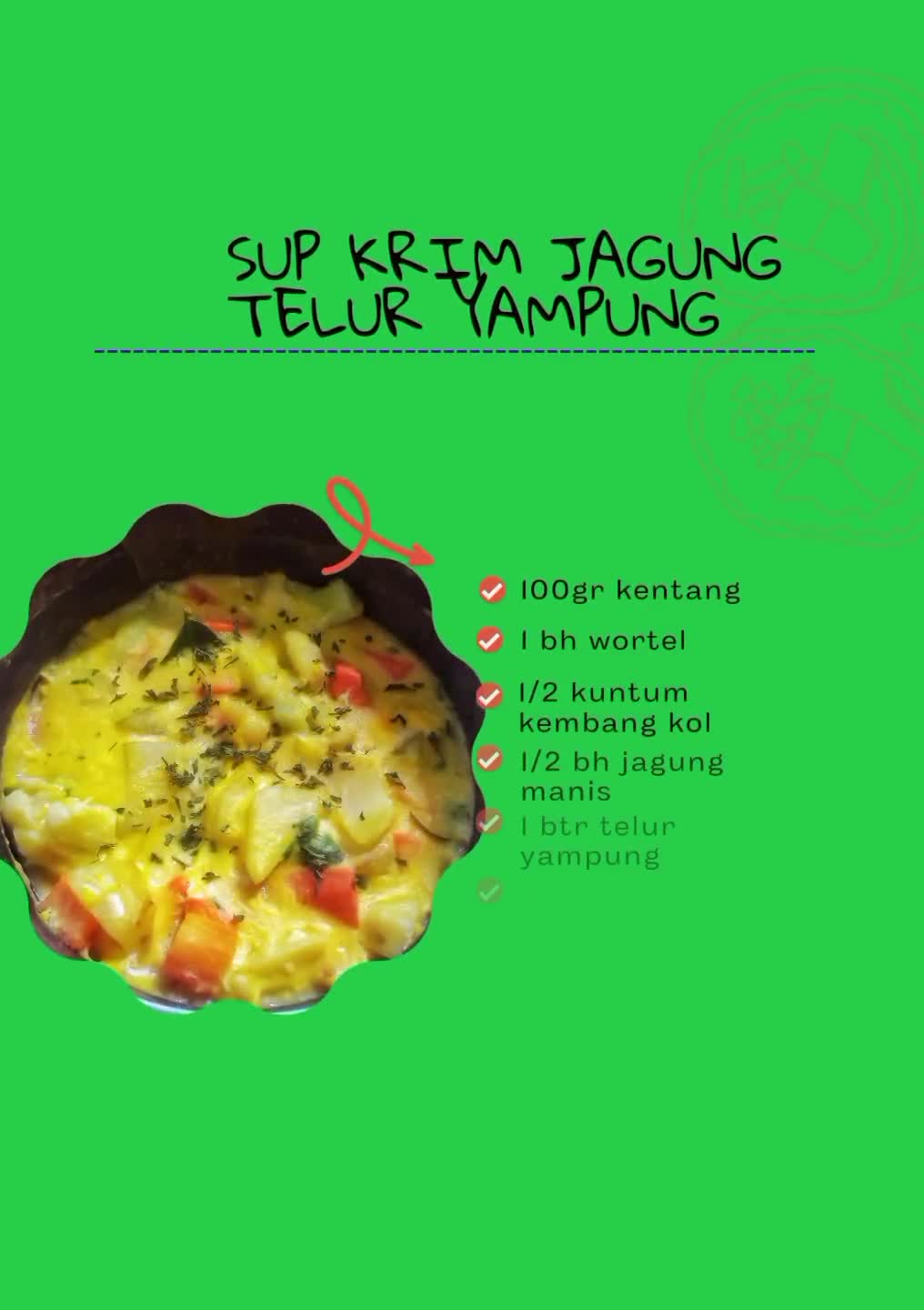 Foto langkah ke 1 dari resep Sup Krim Jagung Telur Yampung MPASI 7M+.