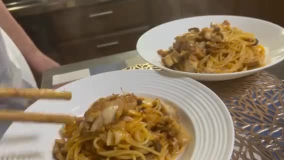 とーちゃんのローストチキンのパスタ作り方7写真