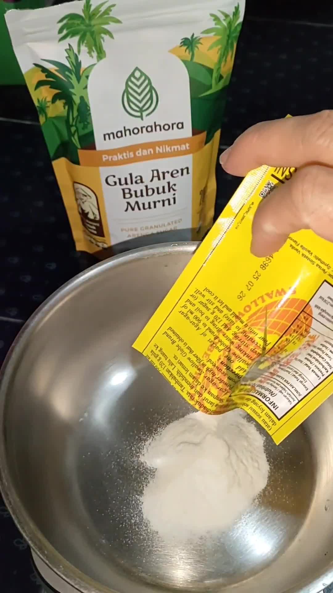 Foto langkah ke 1 dari resep Pudding Lumut Gula Aren.