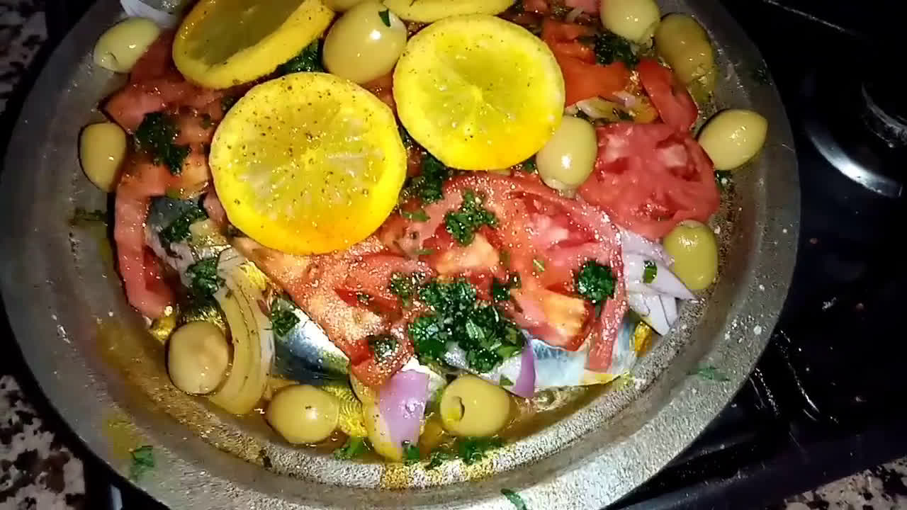 A picture of step 3 of Sardine Tagine with Vegetables 😋👌.