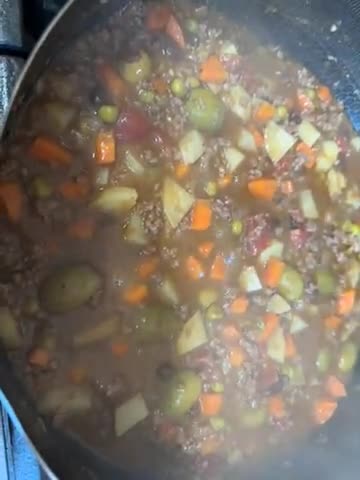 A picture of step 3 of Filipino Style Picadillo.