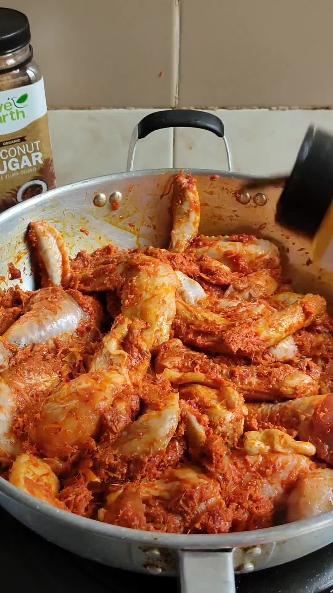 Gambar langkah 9 resipi Rendang Ayam.