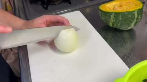 秋の味覚カボチャのスープ作り方2写真