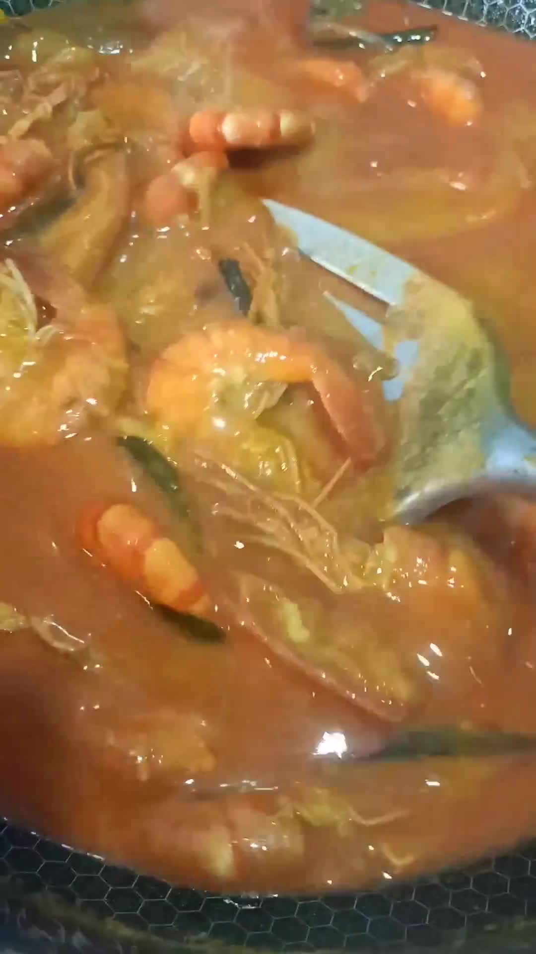 Gambar langkah 4 resipi Kari Udang Masala.