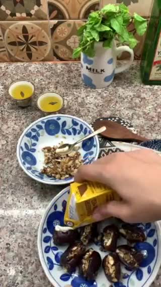 A picture of step 3 of Stuffed Dates| Ramadan Special.