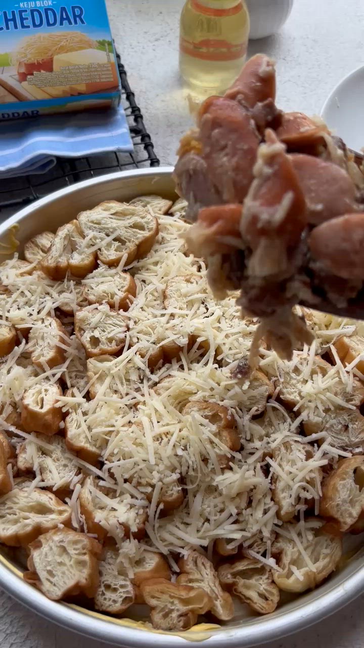 Foto langkah ke 5 dari resep Cheesy Cakwe Pizza.