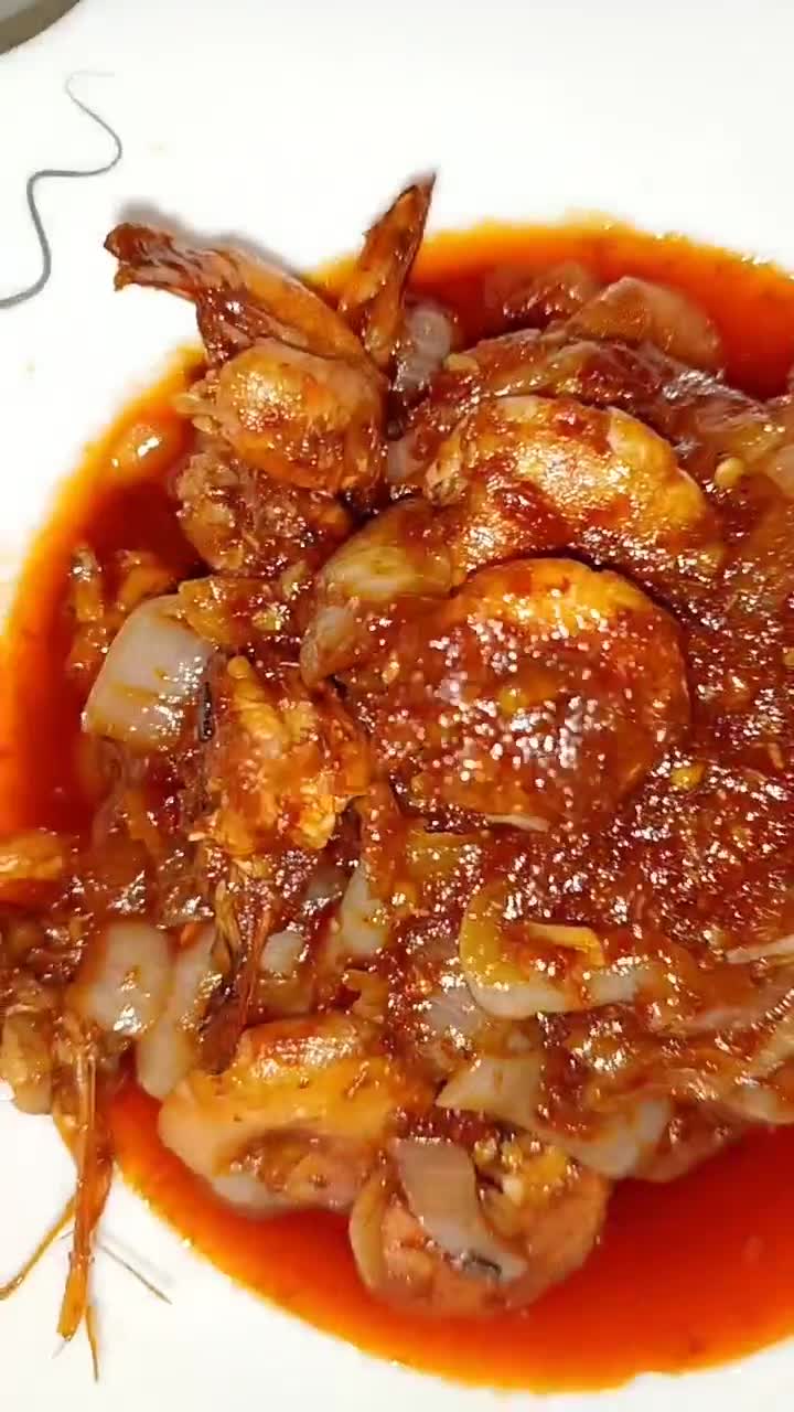 Gambar langkah 5 resipi Udang Tohe Masak Sambal.