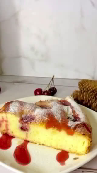 صورة لخطوة 7 من وصفة فطيرة الكرز اللذيذه 🍒🍒