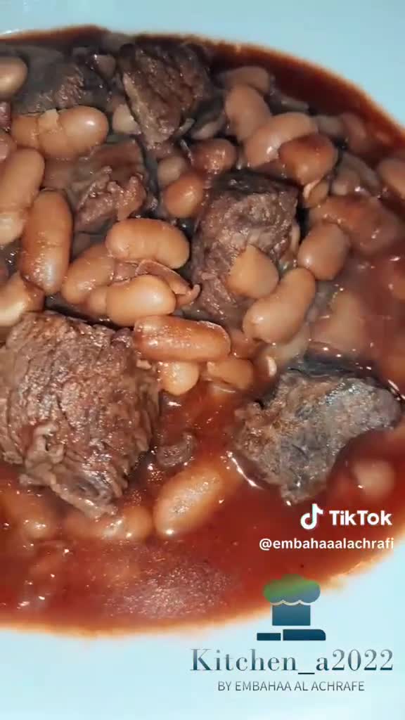 صورة لخطوة 4 من وصفة فاصوليا بيضا مع لحمة الموزات
