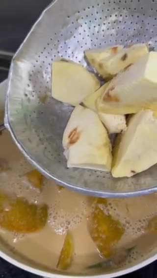 Gambar langkah 3 resipi Pengat Sukun.