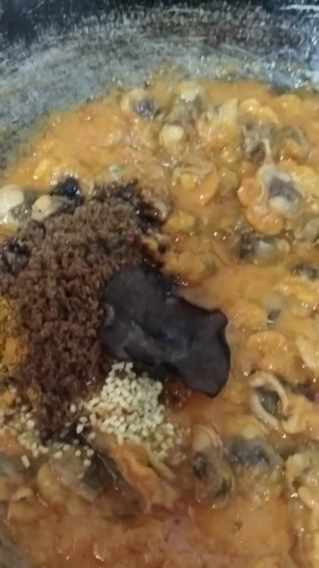 Gambar langkah 3 resipi Rendang kerang.