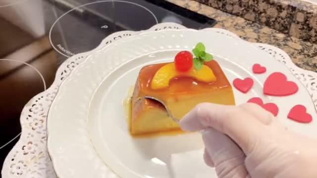 A picture of step 9 of Peach Pudding in Syrup.
