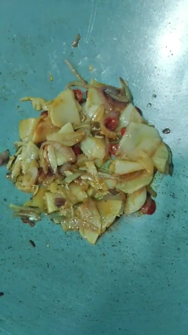 Gambar langkah 2 resipi Jeruk Rebung Ikan Bilis.