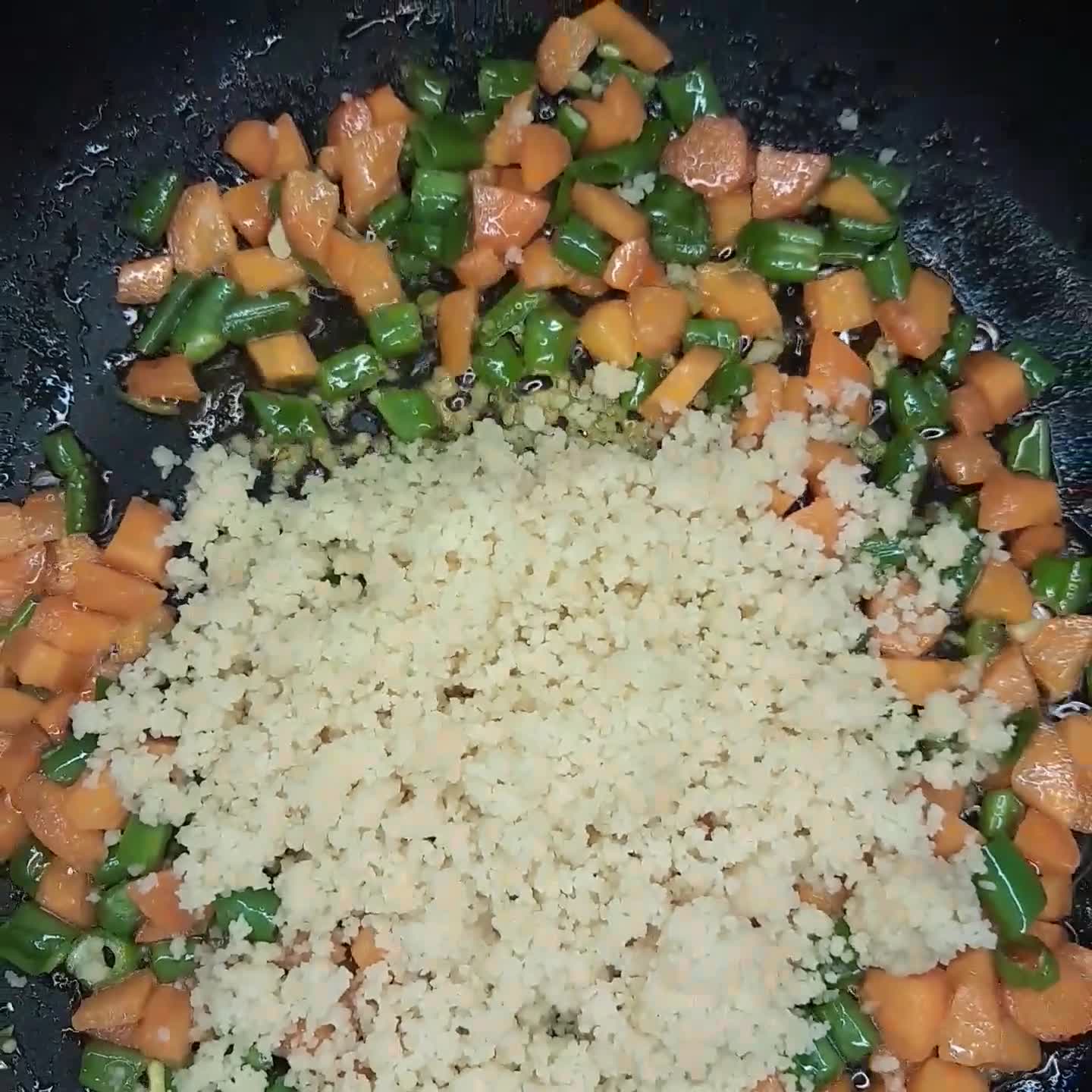 A picture of step 4 of Buttered couscous and onion sauce.