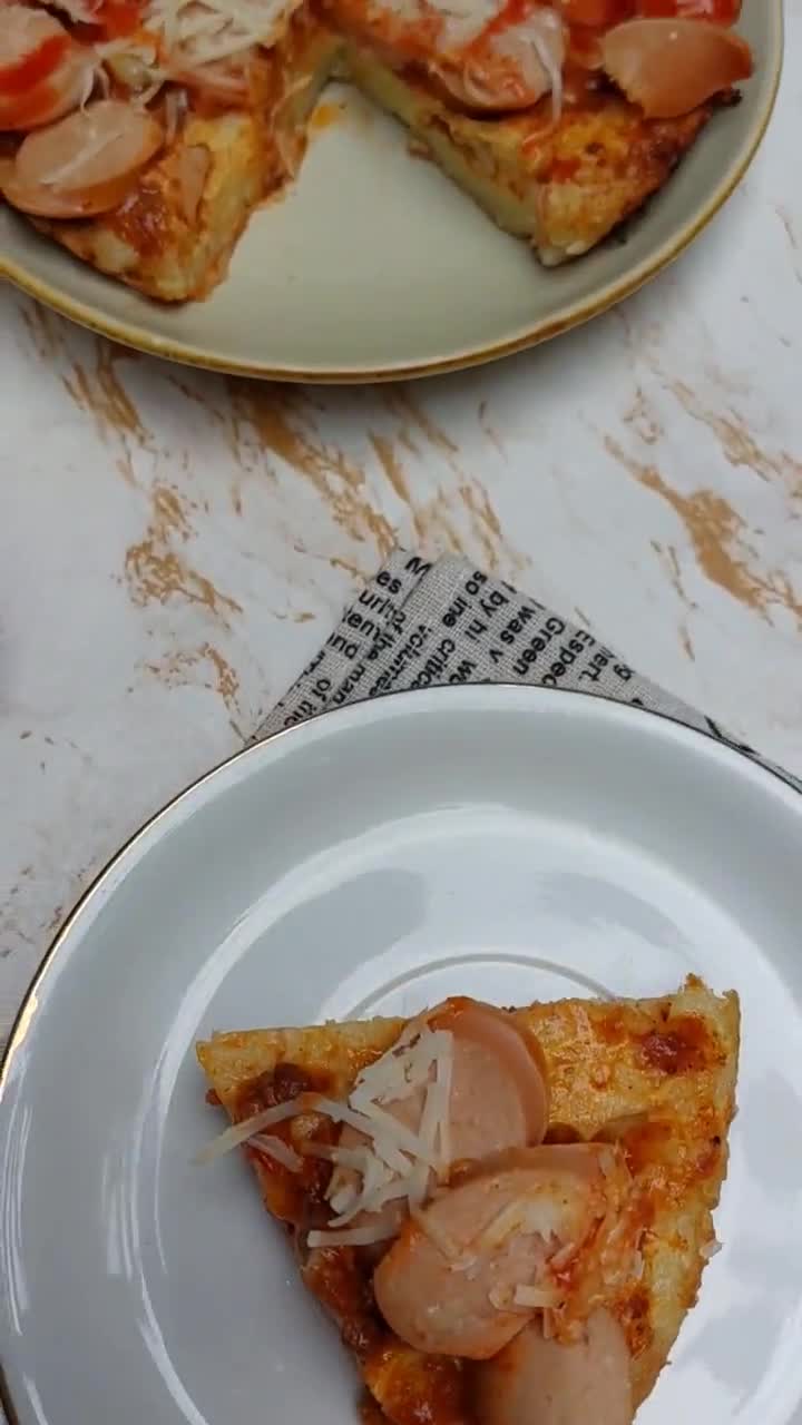 Foto langkah ke 8 dari resep Pizza Nasi Teflon.