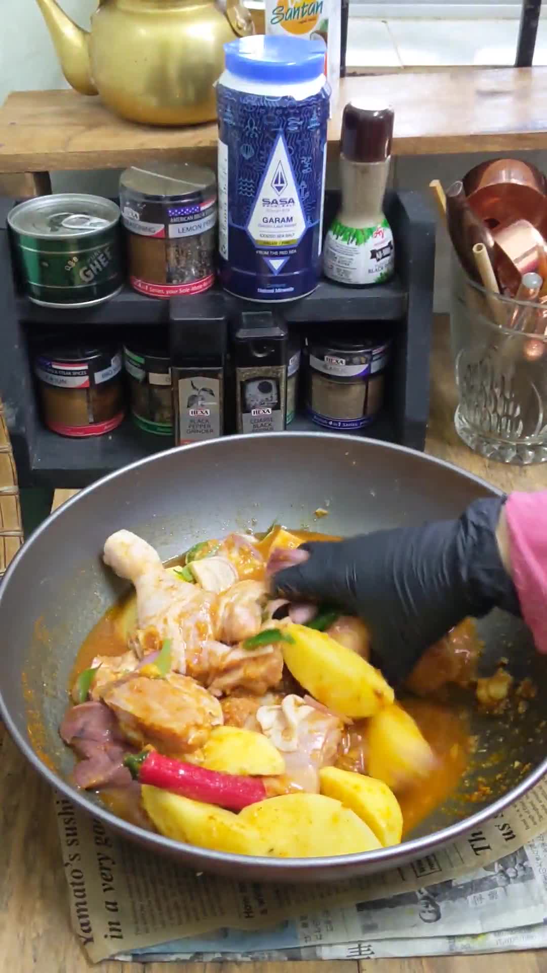 Gambar langkah 3 resipi Kari Ayam ALA Bangladesh.
