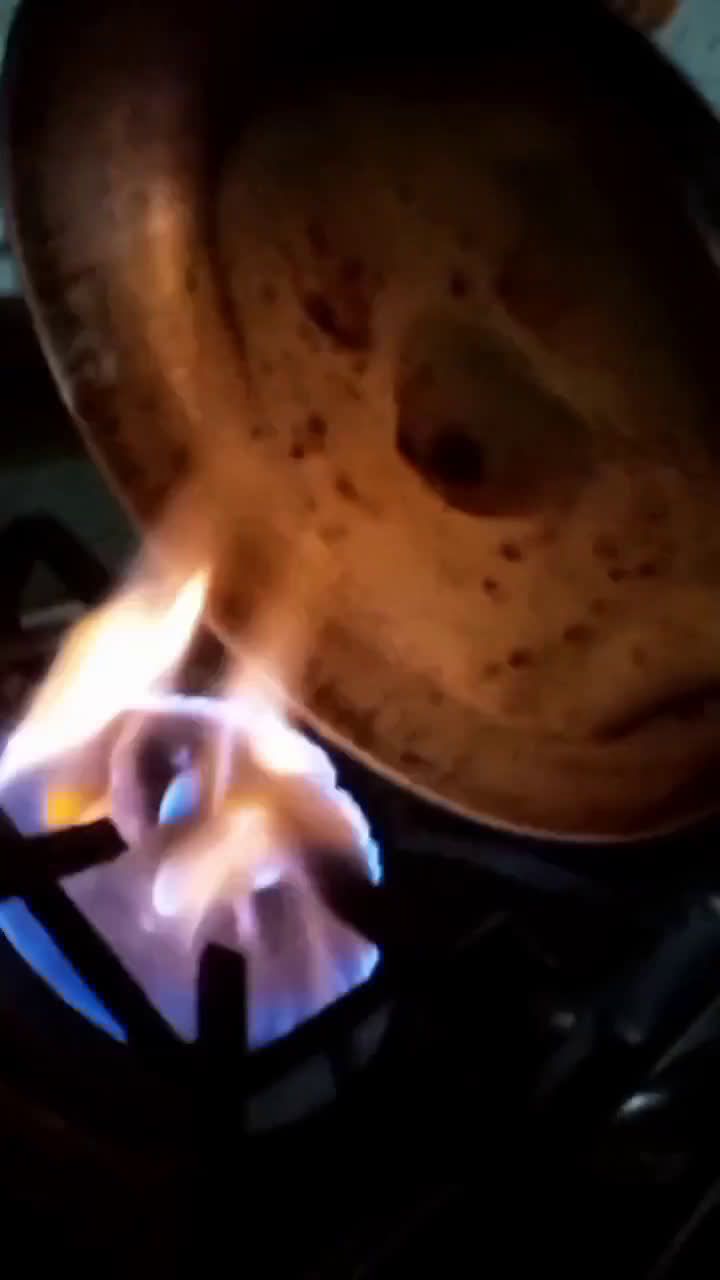 A picture of step 5 of Naan in frying pan.!!.