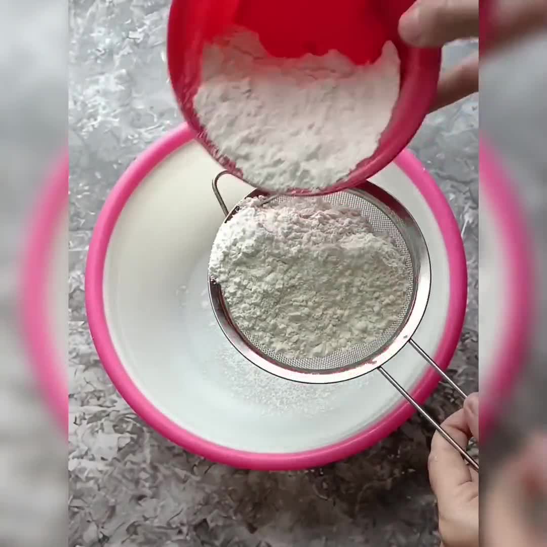 Foto langkah ke 1 dari resep Bolu Kukus Coklat Mekar Tanpa Telur Tanpa Mixer.