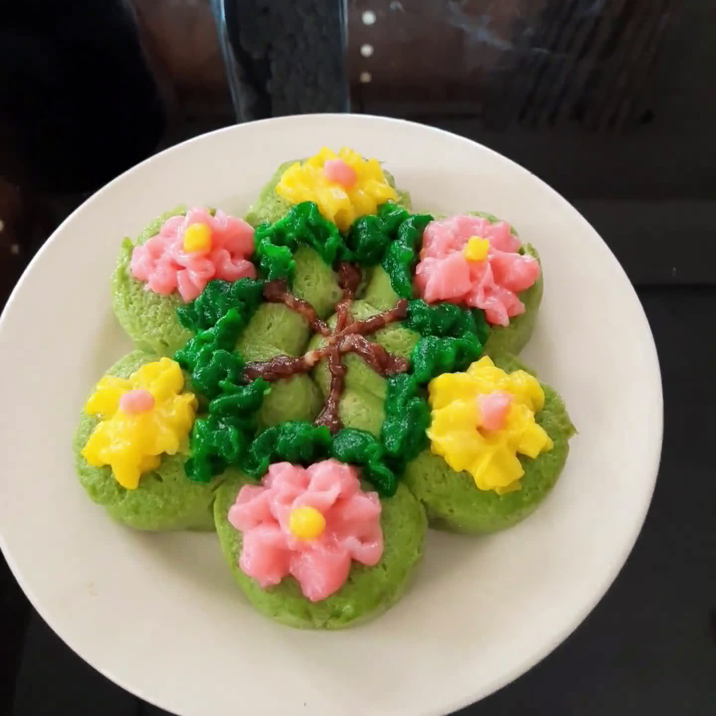 Foto langkah ke 7 dari resep Bingka Telur Pandan,Jelly Cream (jelly bunga).