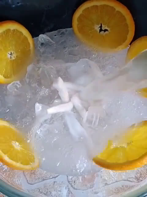 Gambar langkah 1 resipi Air Kelapa Orange Sunkist.