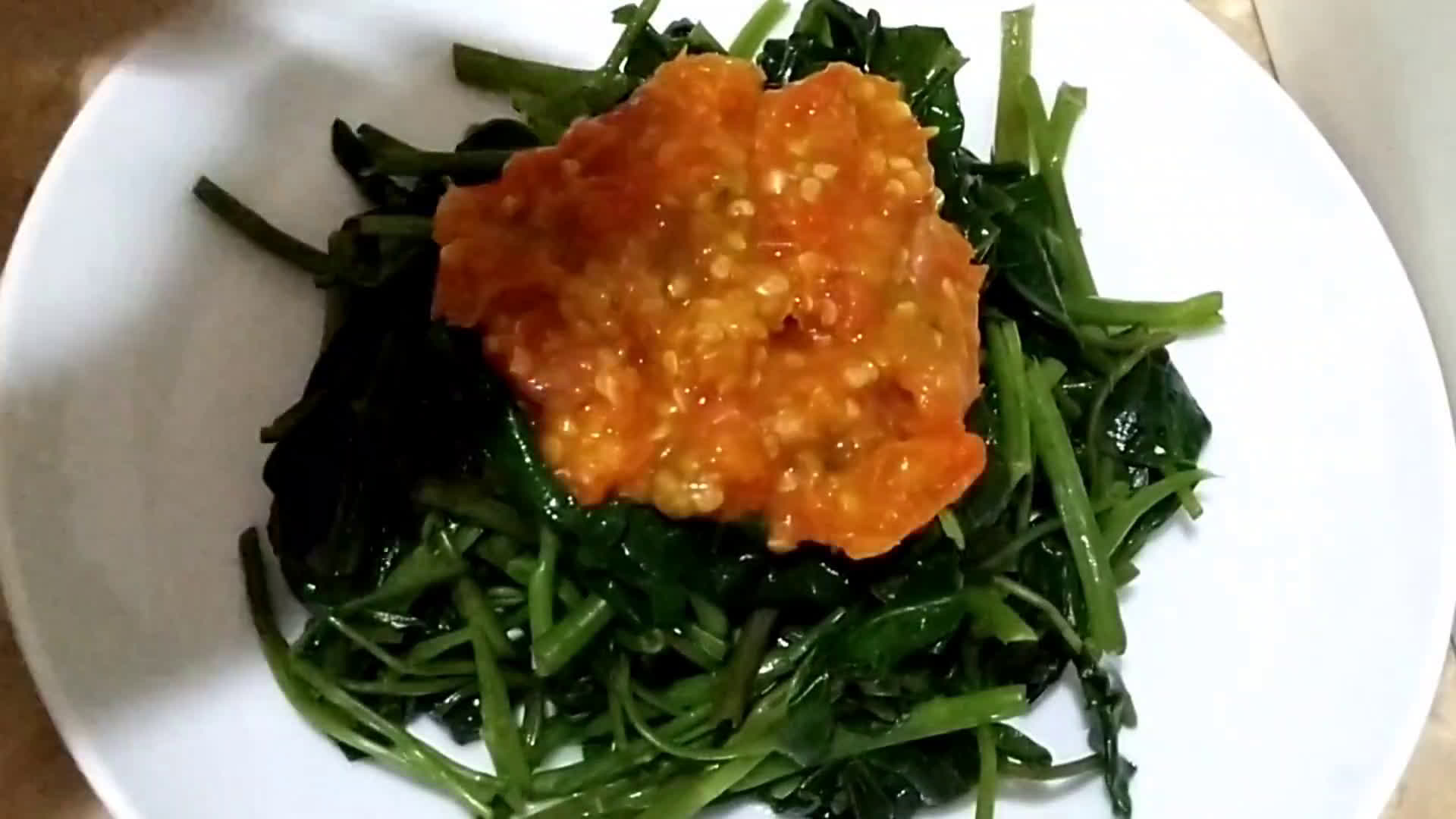 Foto langkah ke 5 dari resep Plecing kangkung segar tanpa minyak.