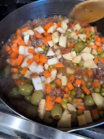 A picture of step 2 of Filipino Style Picadillo.