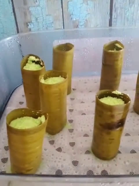 Gambar langkah 8 resipi Putu Buluh "Tanpa Buluh"😉.
