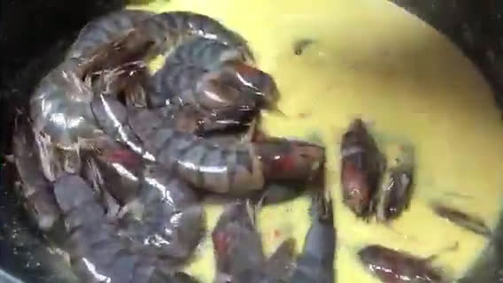 Gambar langkah 2 resipi Udang Masak Lemak Cili Api.
