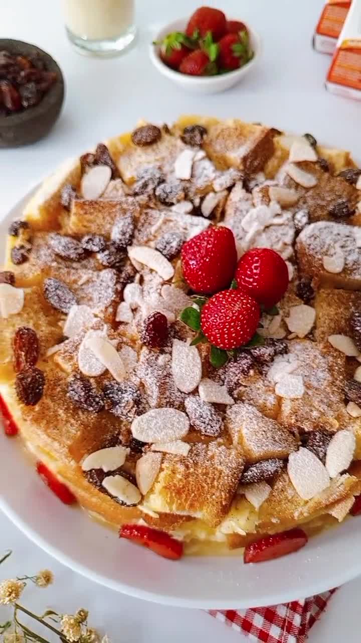 Foto langkah ke 8 dari resep Cheesy Bread Pudding with Vanilla Sauce.
